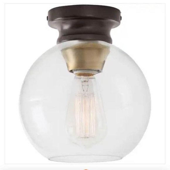 Home Depot Accents Flush Mount Ceiling Light With Clear Glass Shade